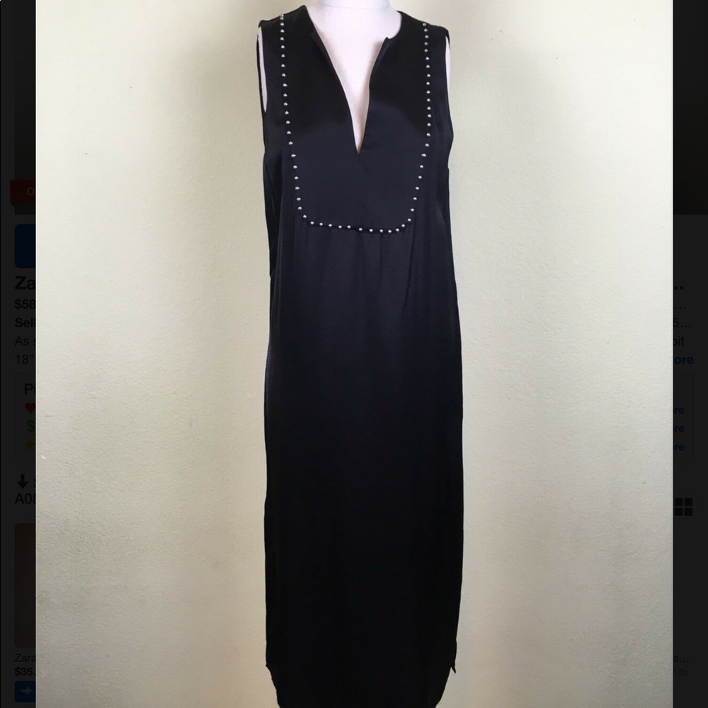 Zara Black Beaded Neckline Dress